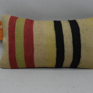 Cuscino Boho, cuscino kilim turco, cuscino vintage, cuscini fatti a mano, arredamento della fattoria, cuscini per l'arredamento del balcone, fodera per cuscino 8x16 pollici, 1363
