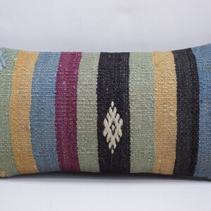 turkish kilim pillow cover , rustic pillow , ethnic wool pillow , lumbar pillow , wedding pillow , throw pillow , 10x20 pillow cover , 2014