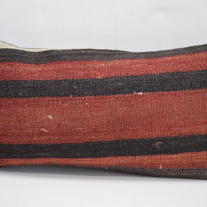 natural kilim pillow , striped pillow , throw pillow , handmade wool pillow , lumbar pillow , home decor pillow , 10x20 pillow cover , 2001
