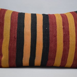 anatolian kilim pillow 16x24 lumbar kilim pillow bohemian kilim pillow ethnic pillow red kilim pillow turkish kilim pillow 1172