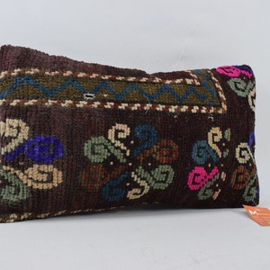 vintage anatolian rug pillow cover, antique pillow, home decor pillow, nomadic rug pillow, boho decor pillow, 12x20 rug pillow cover , 3536