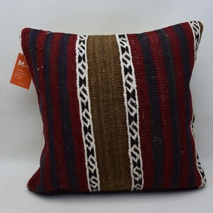 kilim pillow cover, handwoven kilim pillow, 18x18 decorative pillow cover, kilim pillow, vintage kilim pillow, cushion cover, 5231