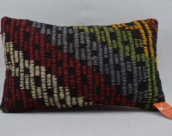 cecim kilim pillow, bohemian kilim pillow, wool kilim pillow, lumbar kilim pillow, home decor pillow, 12x20 pillow cover , 3436