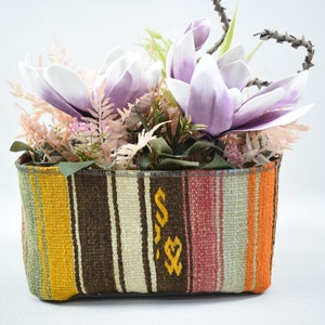 Rustic indoor planter, Plant holder cover, Garden decor, Plant basket, Plant essential, Housewarming gift 7 x 15 inches planter pot case 213