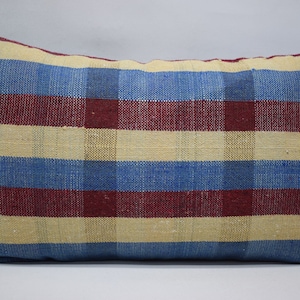 rainbow kilim pillow, unique pillow, turkish kilim pillow case 12x20 bohemian pillow, bedding decor pillow, sofa pillow, cushion 1392