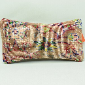 Turkish pillow, Handmade pillow, Kilim pillow decor, Boho home design, Sofa pillow, Bed pillow, Ottoman pillow, 8 x 16 Pillow cover, 620