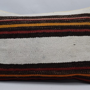 decorative pillow cover, lumbar pillow, bohemian pillow, home decor pillow, striped kilim pillow, boho pillow 16x24 pillow cover 2190