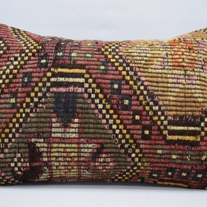kilim pillow, lumbar pillow, bohemian pillow, anatolian kilim pillow, turkish pillow, tribal pillow, boho pillow 16x24 pillow cover 2167