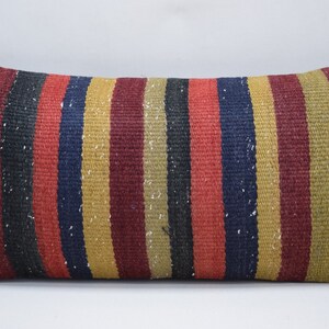 turkish kilim pillow cover , rustic pillow , striped pillow , lumbar pillow , wedding pillow , throw pillow , 10x20 pillow cover , 2094