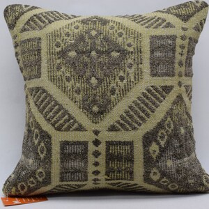 turkish kilim pillow, bohemian kilim pillow, home decor pillow, decorative kilim pillow, handmade pillow, 16x16 pillow cover , 7049