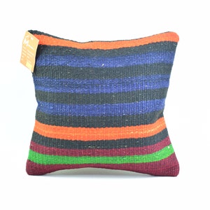 Cuscino kilim fatto a mano, copertura del cuscino Kilim, cuscino turco 14x14 cuscino kilim in lana Boho, cuscino kilim anatolico, copertura del cuscino 2086