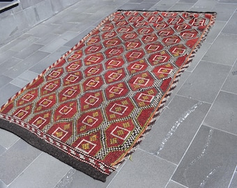 Large rug, Turkish rug, Home decor, Vintage rug 5.1 ft x 8.5 ft Green area rug, Bedroom rug, Bohemian rug, Aztec rug, Anatolian rug, ML1057