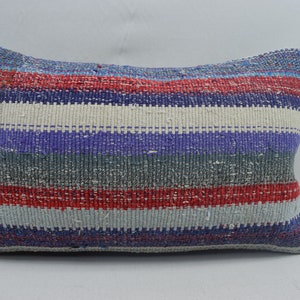 couch kilim pillow cover, lumbar pillow, anatolian pillow, handwoven pillow, decorative pillow, home decor 12x20 pillow cover , 3647