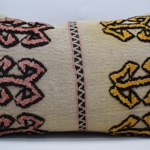 couch pillow, kilim pillow, boho pillow, turkish pillow, handwoven pillow, livinroom decor, home decor pillow, 16x24 pillow cover, 2431