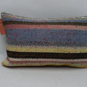 Anatolian kilim pillow, Oriental pillow, Turkish throw pillow, Bedding decor pillow, Handmade couch pillow, 12x20 Kilim pillow cover , 4602
