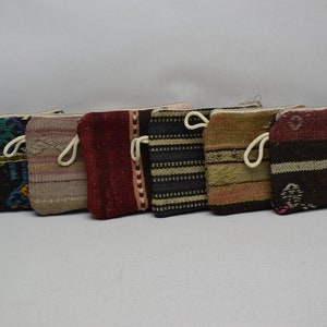 Carteira kilim turca, bolsa autêntica 7x9, bolsa vintage, carteira feminina, bolsa para moedas, bolsa artesanal, bolsa de maquiagem, bolsa kilim de 6 peças, conjunto 16