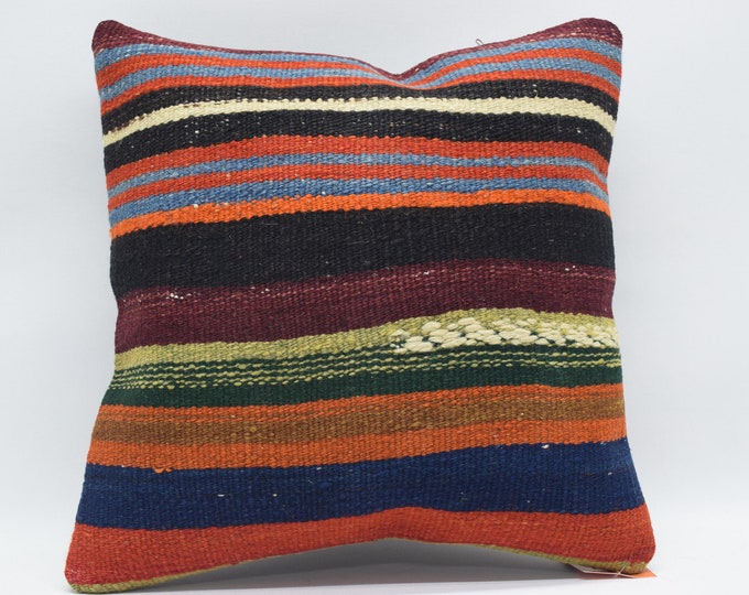 Floor Pillow Cover 16x16 Pastel Color Pillow Euro Sham Kilim Etsy