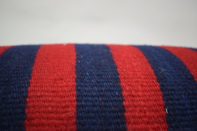 anatolian kilim pillow handwoven kilim pillow 12x24 red and blue colored kilim pillow decorative kilim pillow sofa pillow cushion cover 0814