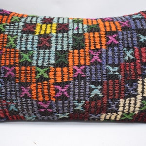 bohemian pillow, geometric pillow, decorative kilim pillow, boho pillow , turkish pillow, kilim pillows , 12x20 pillow cover , 2598
