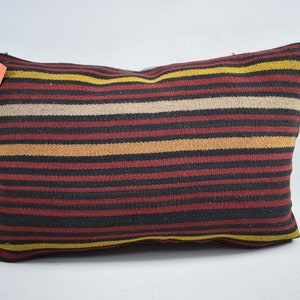 Decorative kilim pillow cover, Striped kilim pillow, Turkish pillow, Sofa pillow, Lumbar pillow, Home decor pillow, 16x24 Pillow cover 3062