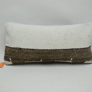 Cuscino kilim fatto a mano 8x16, cuscino kilim Boho, cuscino kilim in lana naturale, cuscino kilim turco, cuscino da pavimento, copertura cuscino, 1157