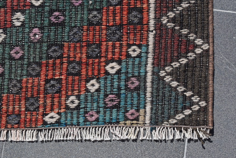 Turkish Kilim Rug, Vintage Bohemian Rug, Handmade Large Rug, Livingroom