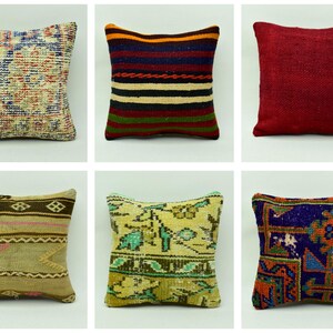 Copertine per cuscini kilim turchi, cuscino kilim etnico, cuscino da tiro, cuscino kilim arredamento Boho, cuscino da tiro, copertura cuscino 12x12 SET 1