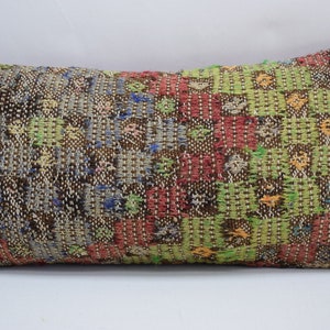 home decor pillow , bedding pillow , lumbar kilim pillow , throw pillow , ethnic pillow , coastal kilim pillow , 10x20 pillow cover , 2117