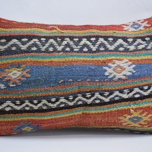 home decor pillow cover, turkish pillow, decorative pillow, rustic pillow, handmade wool pillow, boho pillow , 12x20 cushion cover , 3057