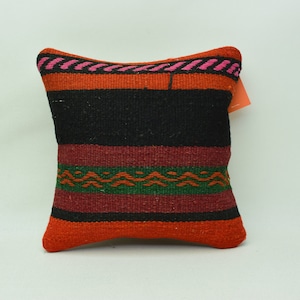 home decor kilim pillow cover, throw pillow, ethnic kilim pillow 14x14 bohemian pillow, aztec kilim pillow, cushion cover, wool pillow 2203