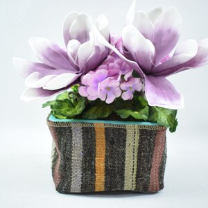 Plant pot holder, Kilim plant cover, Plant holder cover, Garden decor, Handmdade pot cover, 6 x 10 inches planter pot case 146