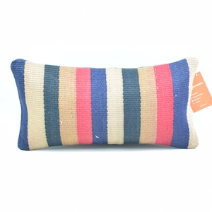 Cuscino decorativo in lana fatto a mano, cuscino arredamento azteco, cuscino kilim arredamento etnico, cuscino Boho, cuscino turco 8 x 16 copertura cuscino 588