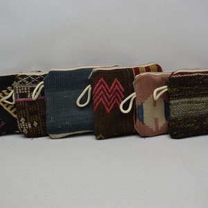 Boho-portemonnee, 7 x 9 inch kilimportemonnee vrouw, 6 STUKS Turkse kilimportemonnee, oosterse handgemaakte tas, muntzakje, handgemaakte portemonnee, set 21