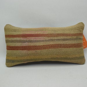 Cuscino Kilim, cuscino fatto a mano, cuscino turco, cuscino lombare, arredamento per la casa Boho, cuscino etnico, arredamento rustico, cuscino 8 x 16 Copertura cuscino 1164