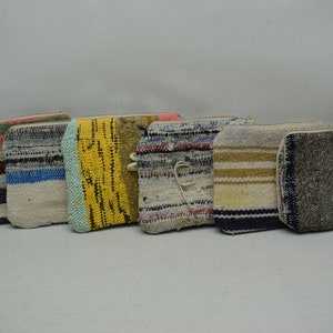 Bohemian purse, 7x9 inches Woman kilim wallets, 6 PIECES Turkish kilim purse, Oriental handmade bag, Coin pouch, Handmade purse, Set 1