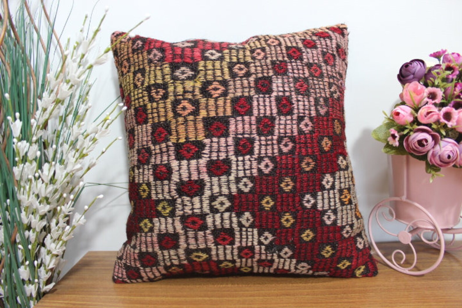 Anatolian kilim pillow euro sham kilim pillow floor cushion Etsy