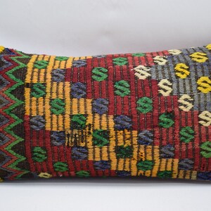 oriental kilim pillow , home decor pillow , bohemian pillow , lumbar pillow , throw pillow , tribal pillow , 10x20 pillow cover , 2137
