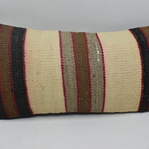 Cuscino kilim fatto a mano 8x16, cuscino kilim Boho, cuscino kilim in lana naturale, cuscino kilim turco, cuscino da pavimento, copertura cuscino, 1258