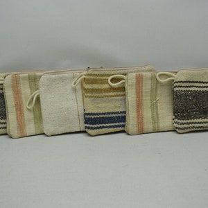 Portefeuille déco bohème, cadeaux de demoiselle d'honneur, sac à main fait main, trousse à maquillage, 6 pièces kilim turc, cadeaux faits main 7 x 9, sac à main vintage, lot de 10