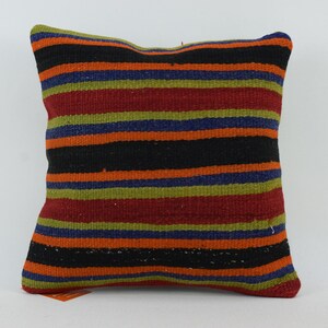 cuscino kilim a strisce, cuscino kilim decorativo, cuscino turco 14x14 cuscino boho kilim, cuscino kilim fatto a mano, copertura del cuscino 1636