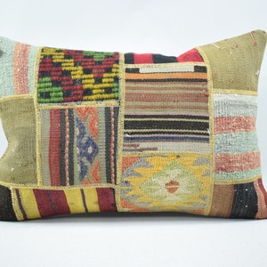 decorative kilim pillow, tribal pillow, anatolian pillow, 16x24 tribal pillow, throw kilim pillow, ethnic decor pillow, pillow cover , 3121