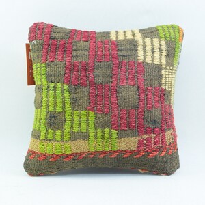 Cuscino kilim turco, cuscino kilim nomade, cuscino da tiro, cuscino kilim arredamento Boho, cuscino Cecim, cuscino di lana, copertura cuscino 12x12 323