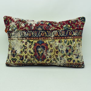 multicolor rug pillow, rug lumbar pillow, bohemian pillow, sofa pillow, turkish pillow, tribal pillow, boho pillow 16x24 pillow cover 3184