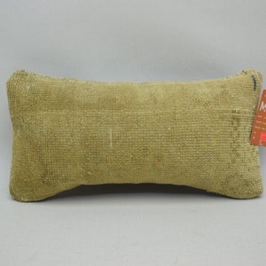 Cuscino per tappeto con arredamento etnico, cuscino per tappeto Boho, cuscino per tappeto in lana naturale, cuscino per tappeto in lana intrecciata a mano, fodera per cuscino 8 x 16 1137