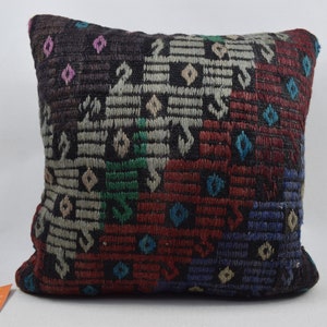 farmhouse decor pillow, kilim pillow, ethnic decor, home decor pillow, vintage floor pillow, nomadic pillow, 18x18 pillow cover , 4449