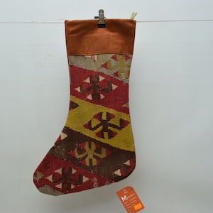 vintage kilim stocking handmade kilim socks 11x18 home decor kilim stocking wool holiday decor Xmas stocking decorative kilim socks 668