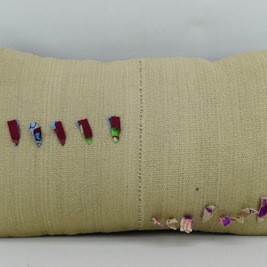 rustic decor kilim pillow cover, lumbar pillow, turkish pillow, kelim kissen, handmade wool pillow, sofa pillow, 12x20 pillow cover , 3258