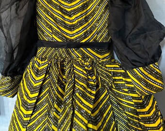 Black and Yellow Girl's Dress 4-5 years
