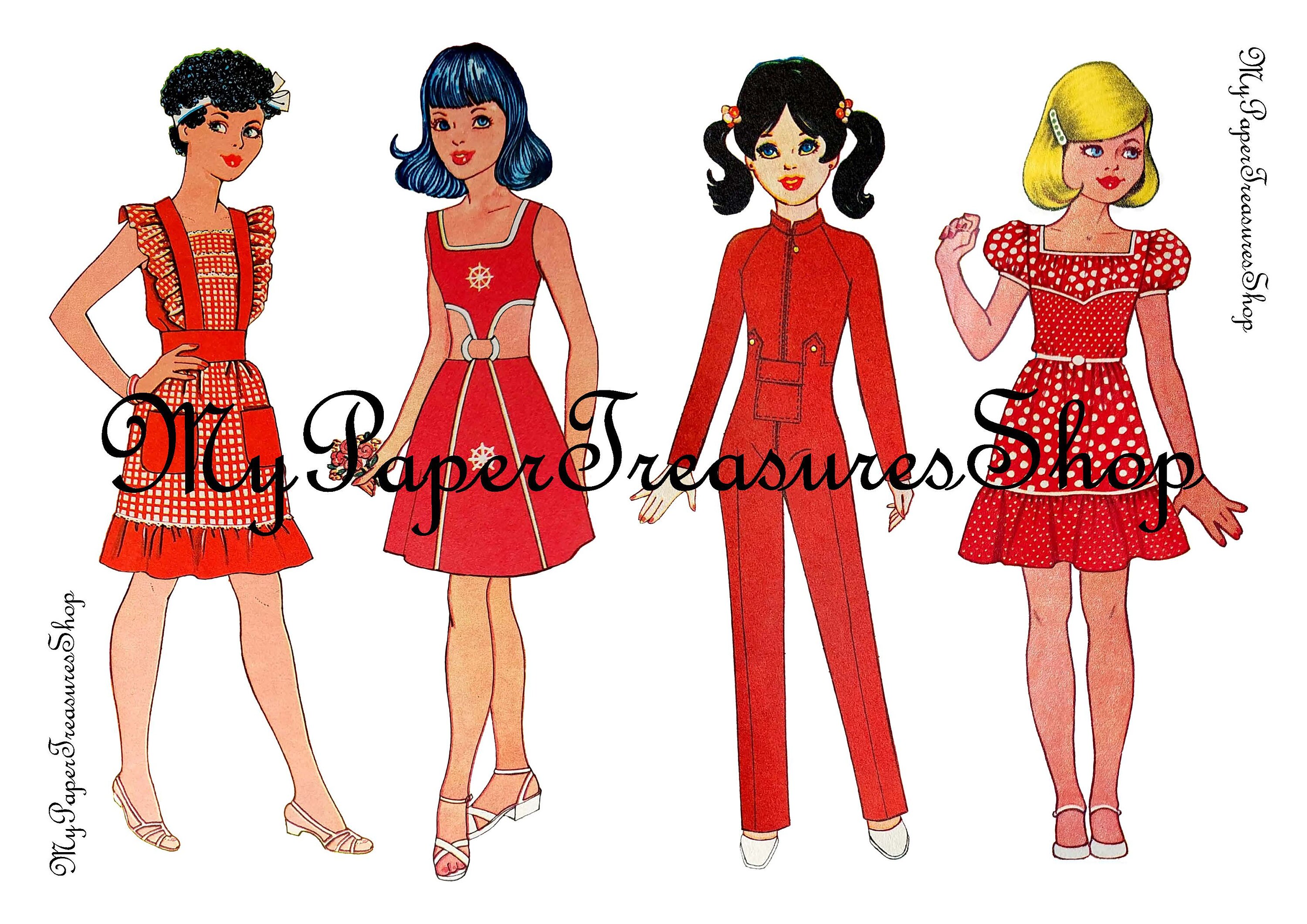 Vintage Printable Paper Dolls Retro Eighties Fashion Girls - Etsy