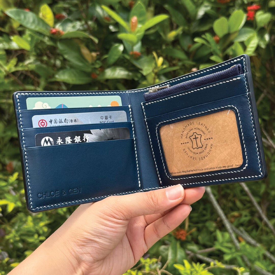 3 Card With ID Slot and Zipper Pocket Bifold Short Wallet | 13